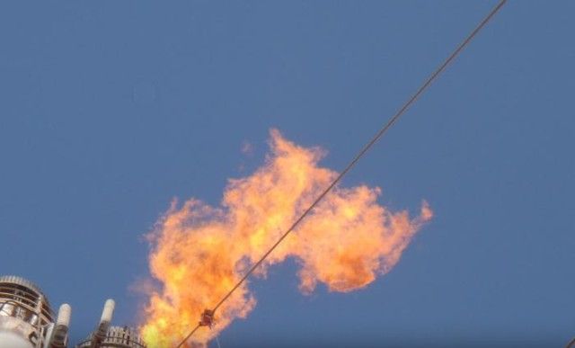 Flare stack guy wires, Abu Dhabi