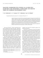 Magnetic Nondestructive Testing as an Effective Instrument for Monitoring Conductors and Ground Wires of OLs.— V. Volokhovskii, A. Vorontsov, D. Sukhorukov, A. Rudyak