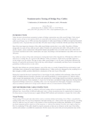 Nondestructive Testing of Bridge Stay Cables. — V. Sukhorukov, D. Sukhorukov, D. Slesarev, A. Mironenko.